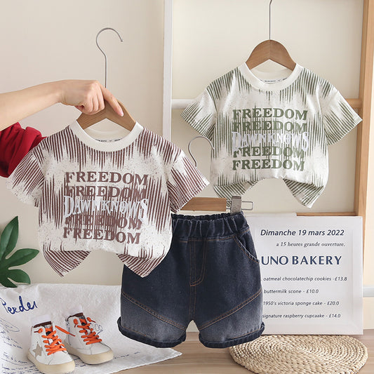 Summer letter short sleeved boys' and baby's clothing eprolo