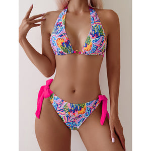 Split multicolor swimsuit