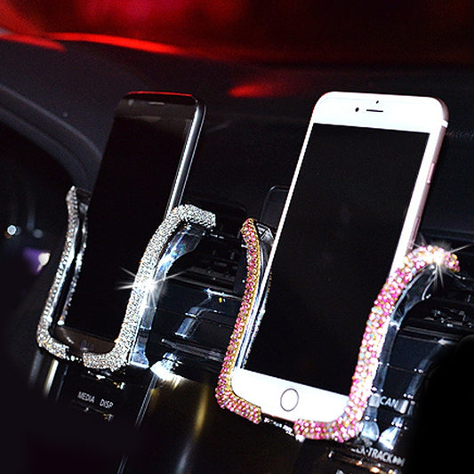 Universal Car Phone Holder with Bing Crystal Rhinestone Car Air Vent Mount Clip Cell Phone Holder for iPhone Samsung Car Holder eprolo
