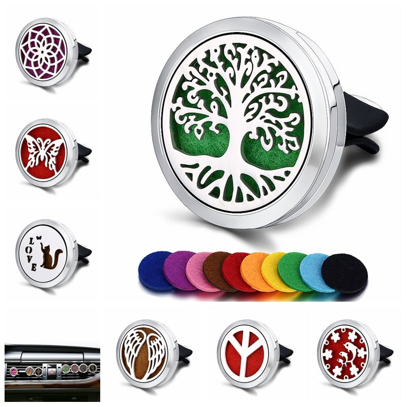 Car Air Freshener Car Perfume Diffuser Clip Car Air Auto Vent Freshener Essential Oil Perfume Locket (Free 10pc pad)  C001 eprolo
