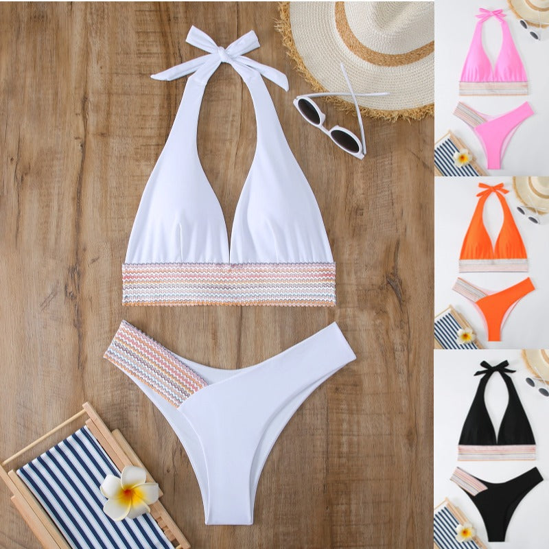 Solid color split swimsuit eprolo