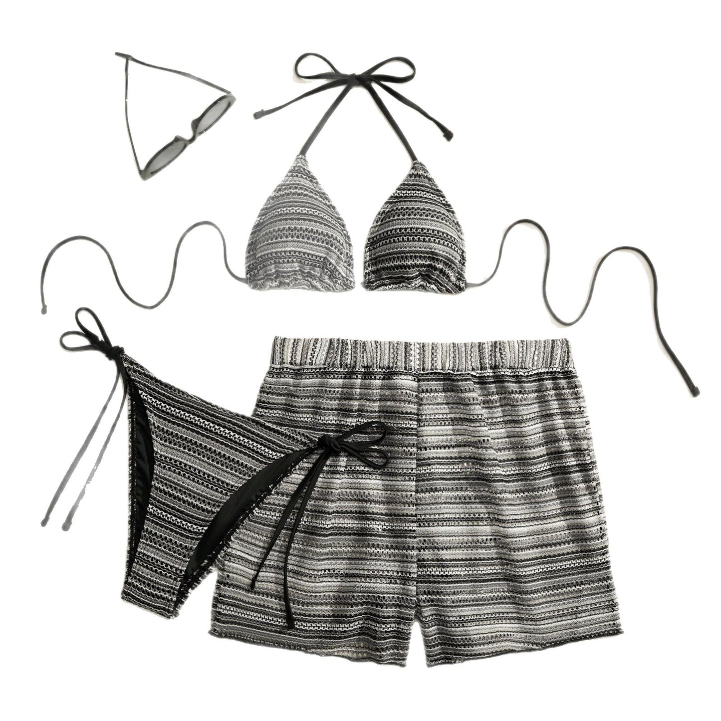 Striped split swimsuit for women eprolo