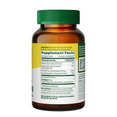 MegaFood Blood Builder Vegan Iron Supplement 60ct - New This is Beauty US