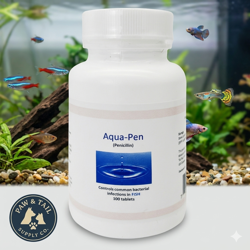 Fin Pen 250mg Capsules for Aquarium Fish – 100 Count – Water Care Support Paw and Tail Supply