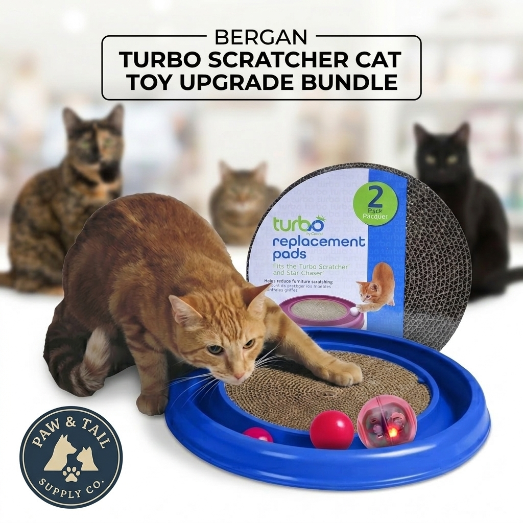 Bergan Turbo Scratcher Cat Toy Upgrade Bundle Paw and Tail Supply