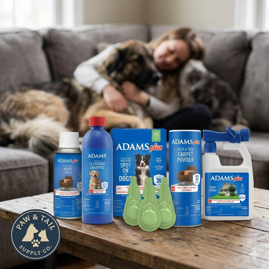 Adams Complete Indoor & Outdoor Flea Treatment System for Large Dogs 31–60 lbs Bundle Paw and Tail Supply