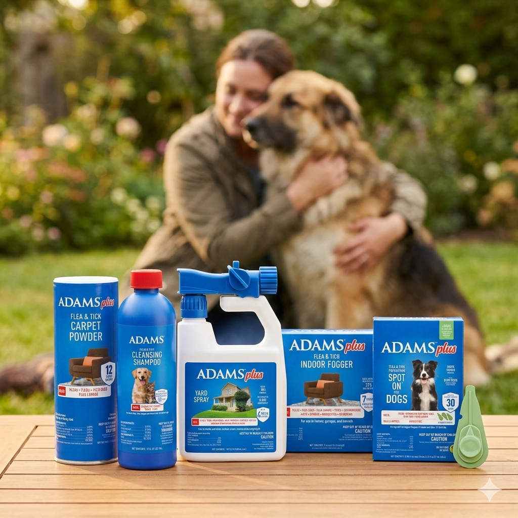 Adams Complete Indoor & Outdoor Flea Treatment System for Large Dogs 31–60 lbs Bundle Paw and Tail Supply