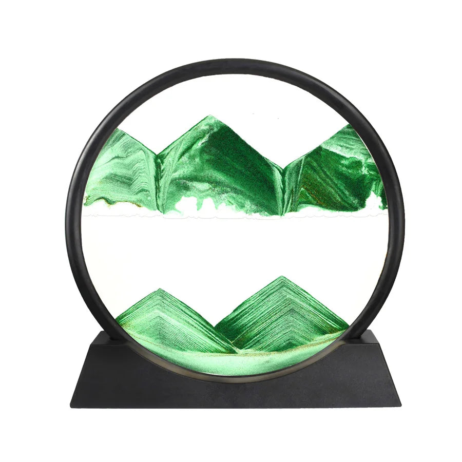 3D Moving Sand Art Glass Deep Sea Sandscape In Motion Display Home Decor Flowing Sand Frame Sand Painting Creative Gift