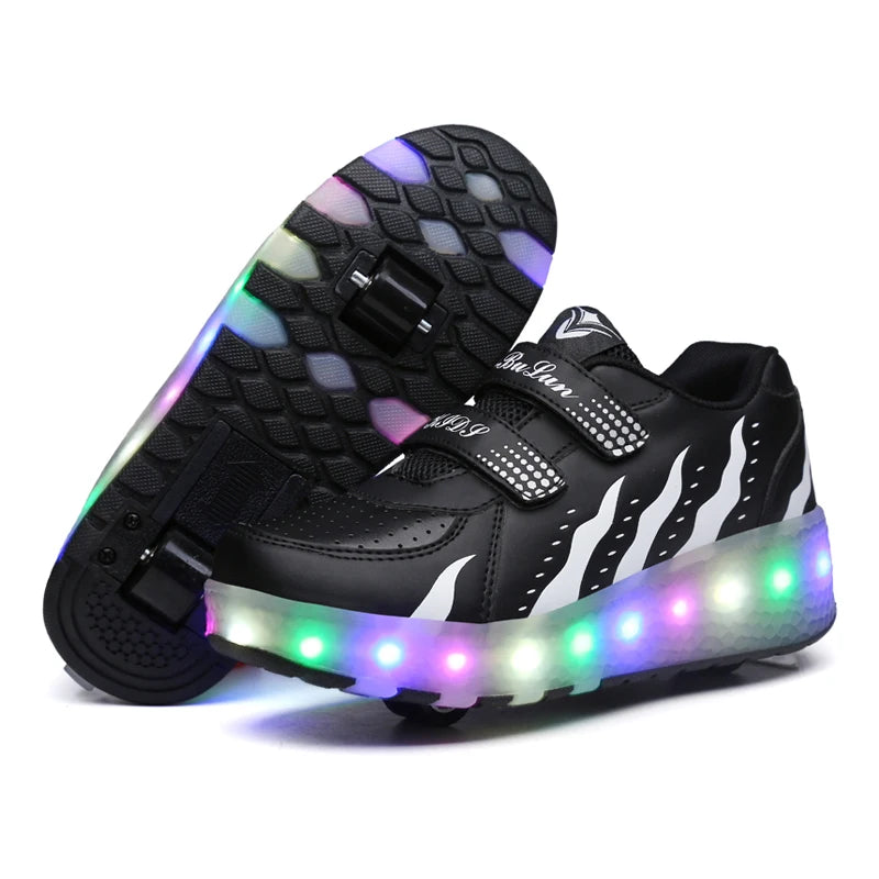 Roller Skates 2 Wheels Shoes Glowing Lighted Led Children Boys Girls Kids 2022 Fashion Luminous Sports Boots Casual Sneakers