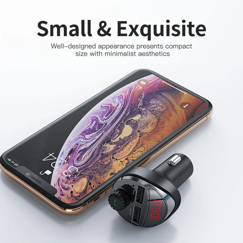 KUULAA Car Charger FM Transmitter Bluetooth Car Audio MP3 Player TF Card Car Kit 3.4A Dual USB Car Phone Charger For Xiaomi Mi eprolo