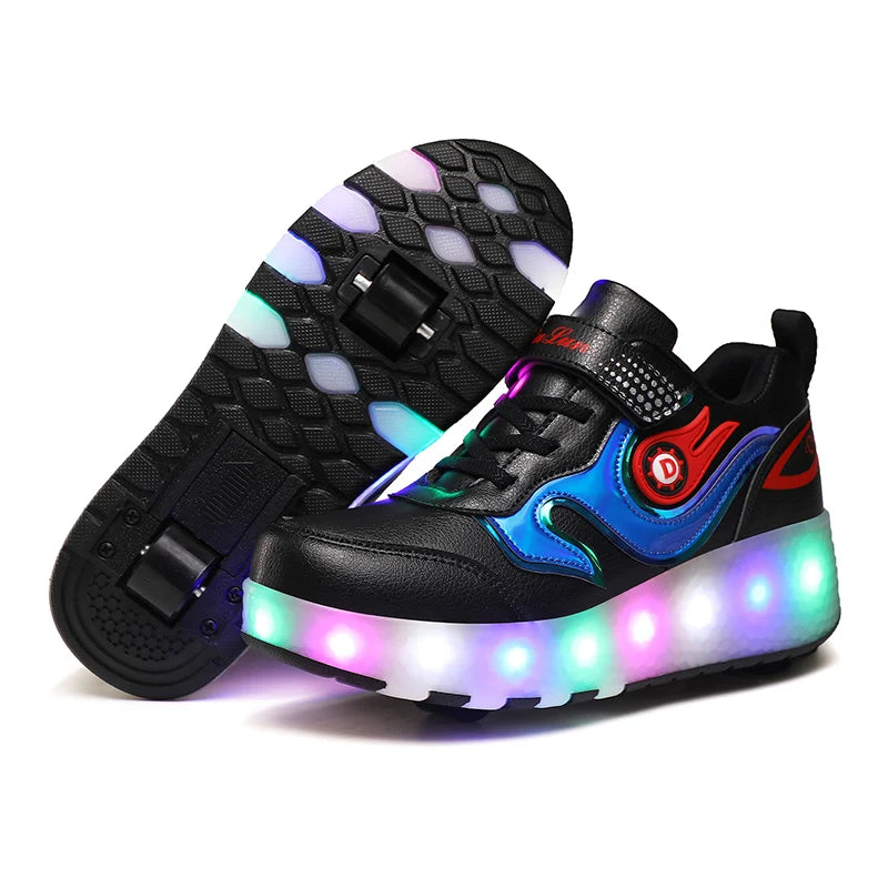 Roller Skates 2 Wheels Shoes Glowing Lighted Led Children Boys Girls Kids 2022 Fashion Luminous Sports Boots Casual Sneakers