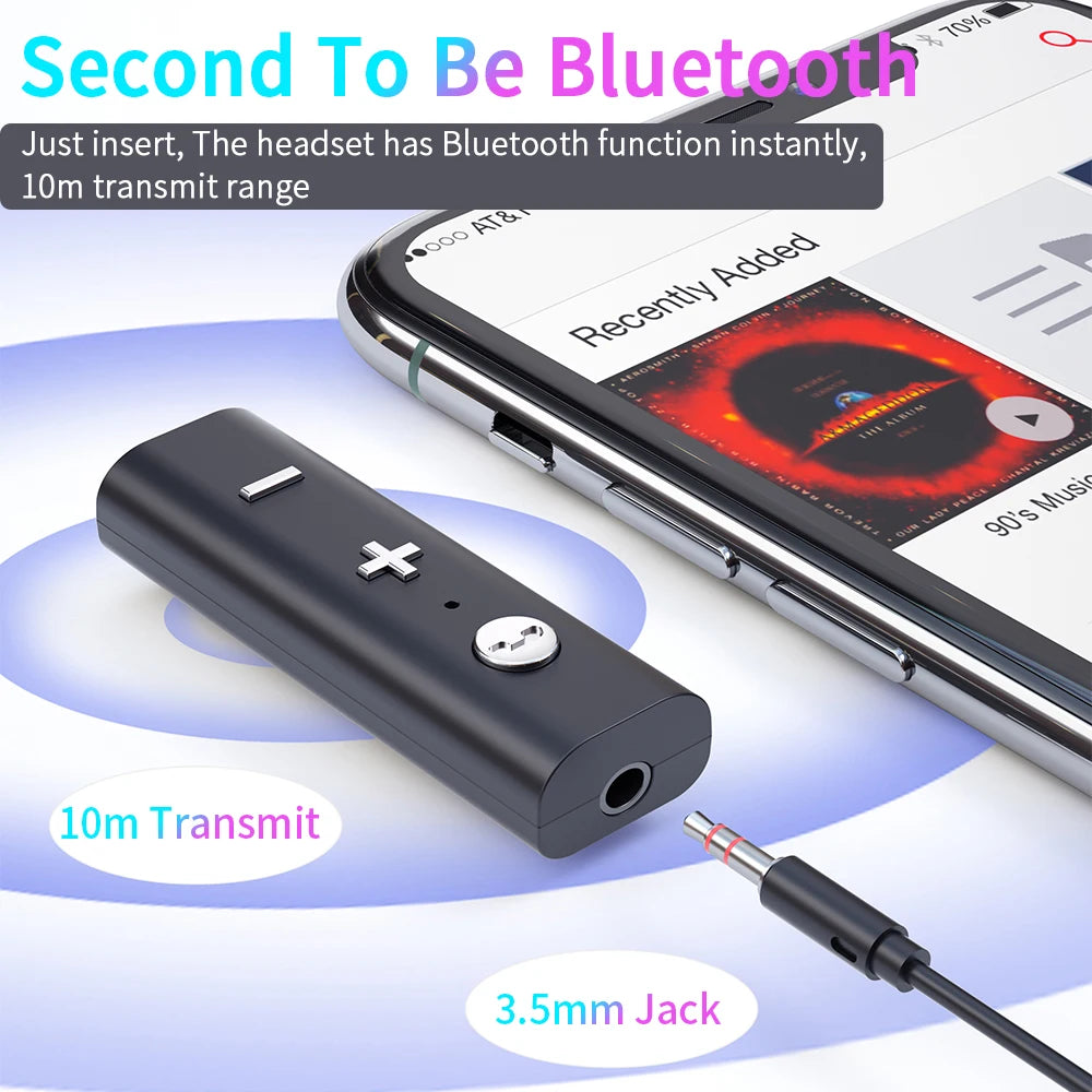 Bluetooth 5.0 Receiver For 3.5mm Jack Earphone Wireless Adapter Bluetooth Aux Audio Music Transmitter eprolo