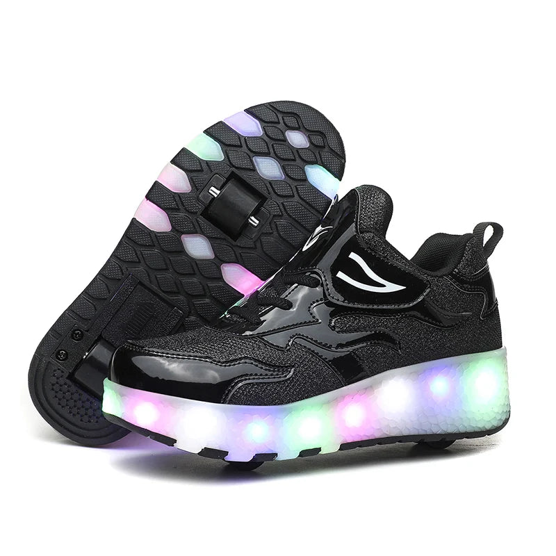 Roller Skates 2 Wheels Shoes Glowing Lighted Led Children Boys Girls Kids 2022 Fashion Luminous Sports Boots Casual Sneakers
