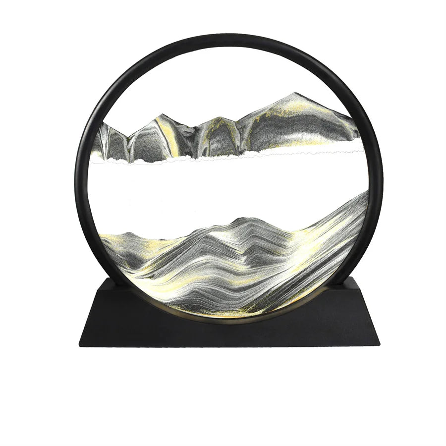3D Moving Sand Art Glass Deep Sea Sandscape In Motion Display Home Decor Flowing Sand Frame Sand Painting Creative Gift