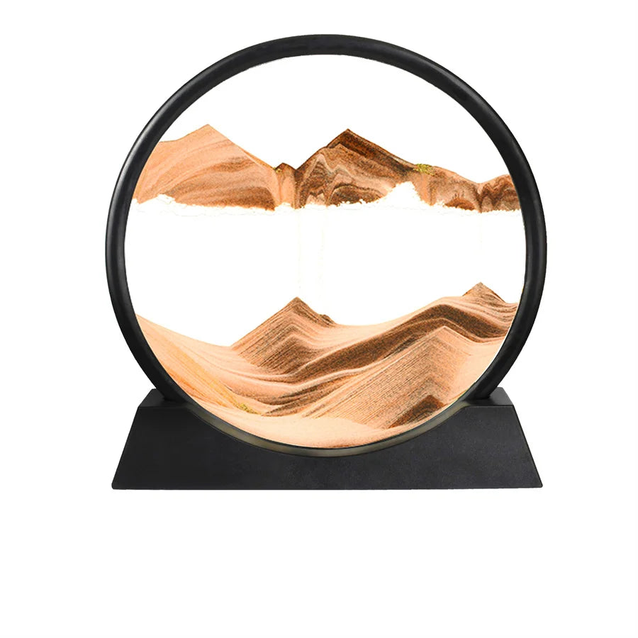 3D Moving Sand Art Glass Deep Sea Sandscape In Motion Display Home Decor Flowing Sand Frame Sand Painting Creative Gift