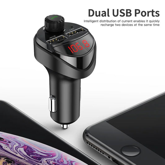 KUULAA Car Charger FM Transmitter Bluetooth Car Audio MP3 Player TF Card Car Kit 3.4A Dual USB Car Phone Charger For Xiaomi Mi eprolo