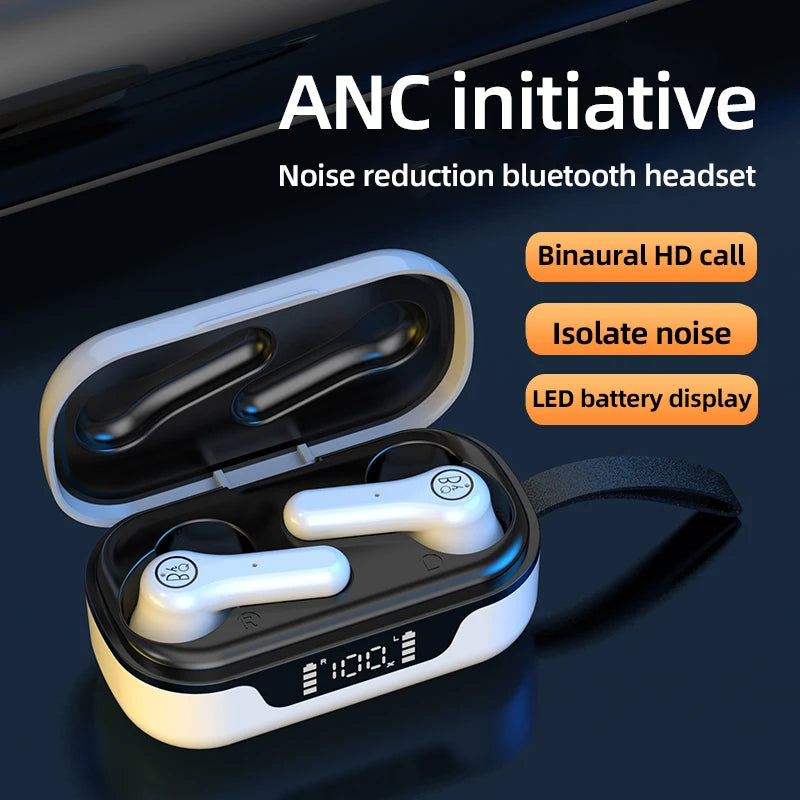 ANC Pro Bluetooth V5.1 Headset Active Noise Cancelling Earphones With Charging Box Wireless Touch Control Earbuds TWS Earphone eprolo