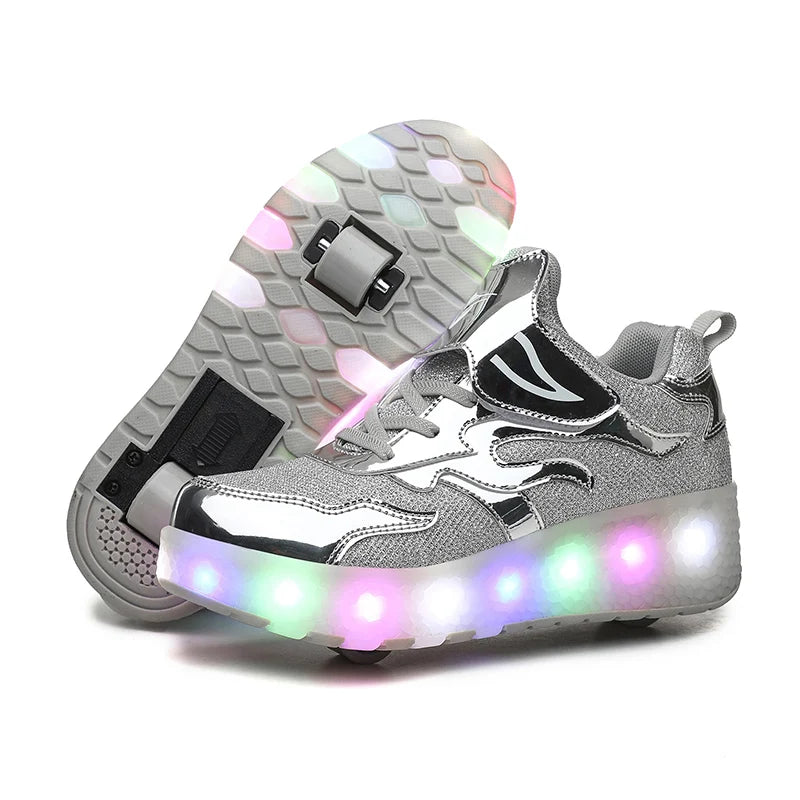 Roller Skates 2 Wheels Shoes Glowing Lighted Led Children Boys Girls Kids 2022 Fashion Luminous Sports Boots Casual Sneakers