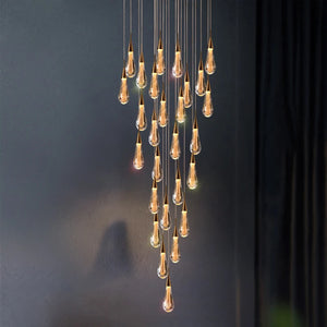 Led Modern Crystal Chandelier Designer Gold Villa Dining Room Living Room Lamp Hanging Indoor Lighting Crystal Stair Chandelier