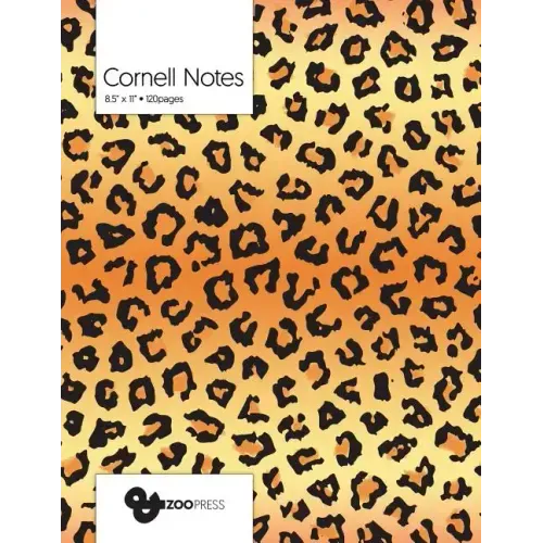 Cornell Notes: Leopard Pattern Cover - Best Note Taking System for Students, Writers, Conferences. Cornell Notes Notebook. Large 8.5