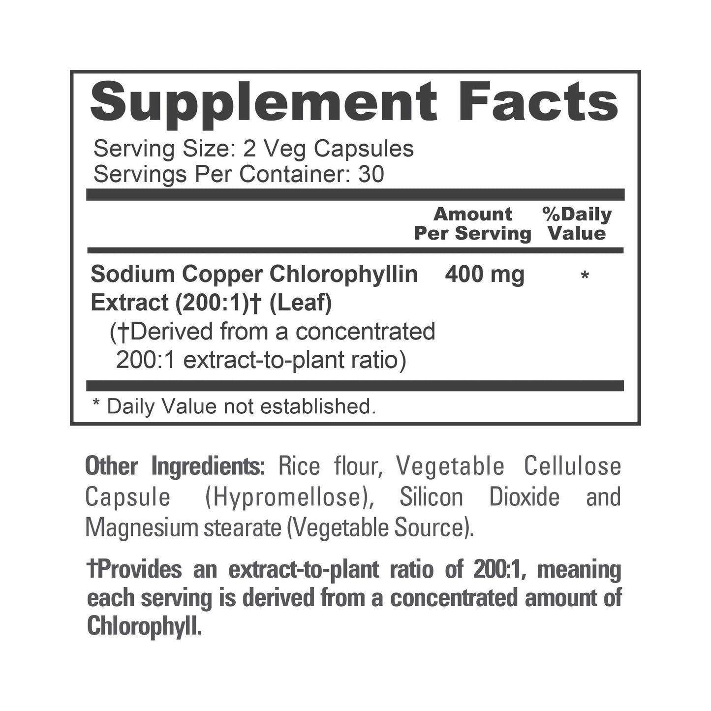 NusaPure Chlorophyll 200:1 Extract, 400 mg 60 Veggie Caps, Non-GMO, Vegan, Sodium Copper Chlorophyllin NusaPure
