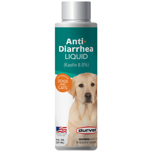 Durvet Kaolin Anti-Diarrhea Liquid 8 oz. Dogs & Cats Electrolyte Support Paw and Tail Supply