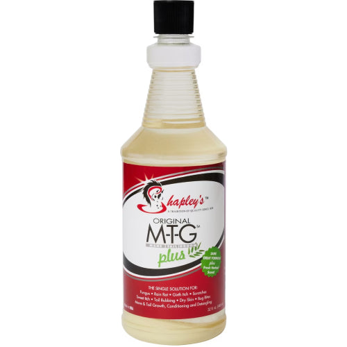 Happy Horse Mane & Tail Brush + Shapley’s M-T-G Plus 32oz Equine Grooming Kit Paw and Tail Supply