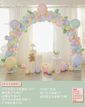 马卡龙气球拱门支架婚礼结婚开业气氛商场周年庆活动装饰场景布置