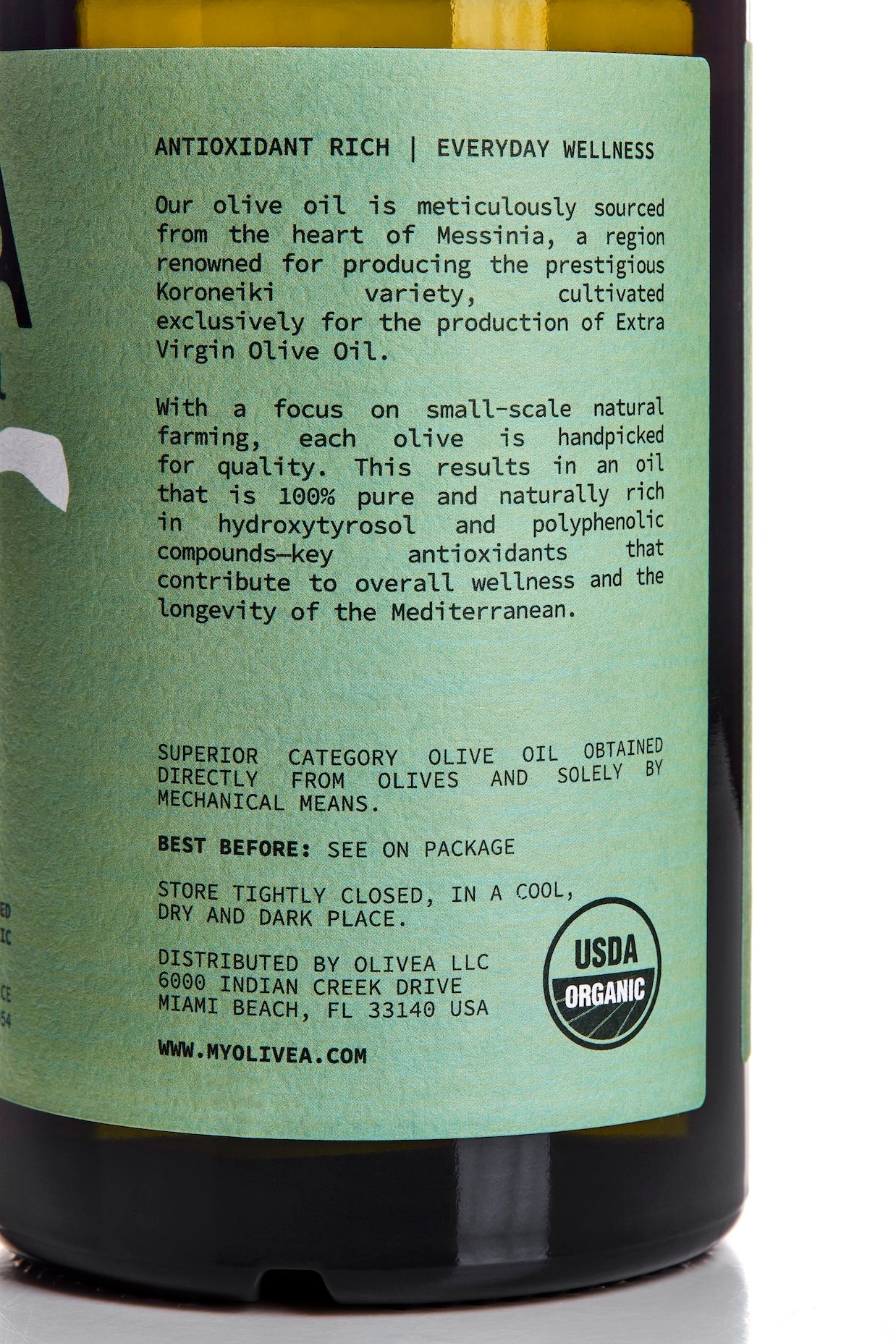 High Phenolic Extra Virgin Olive Oil — 500+ mg/kg Polyphenols Olivea