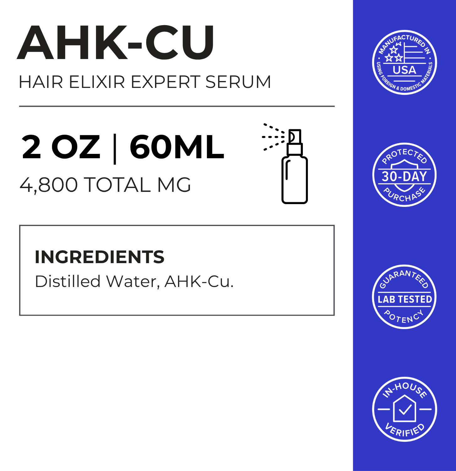 AHK-Cu Copper Peptide Hair Serum 4800mg Neurogan Health