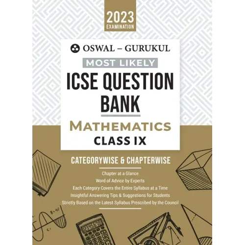 Oswal - Gurukul Mathematics Most Likely Question Bank: ICSE Class 9 For 2023 Exam