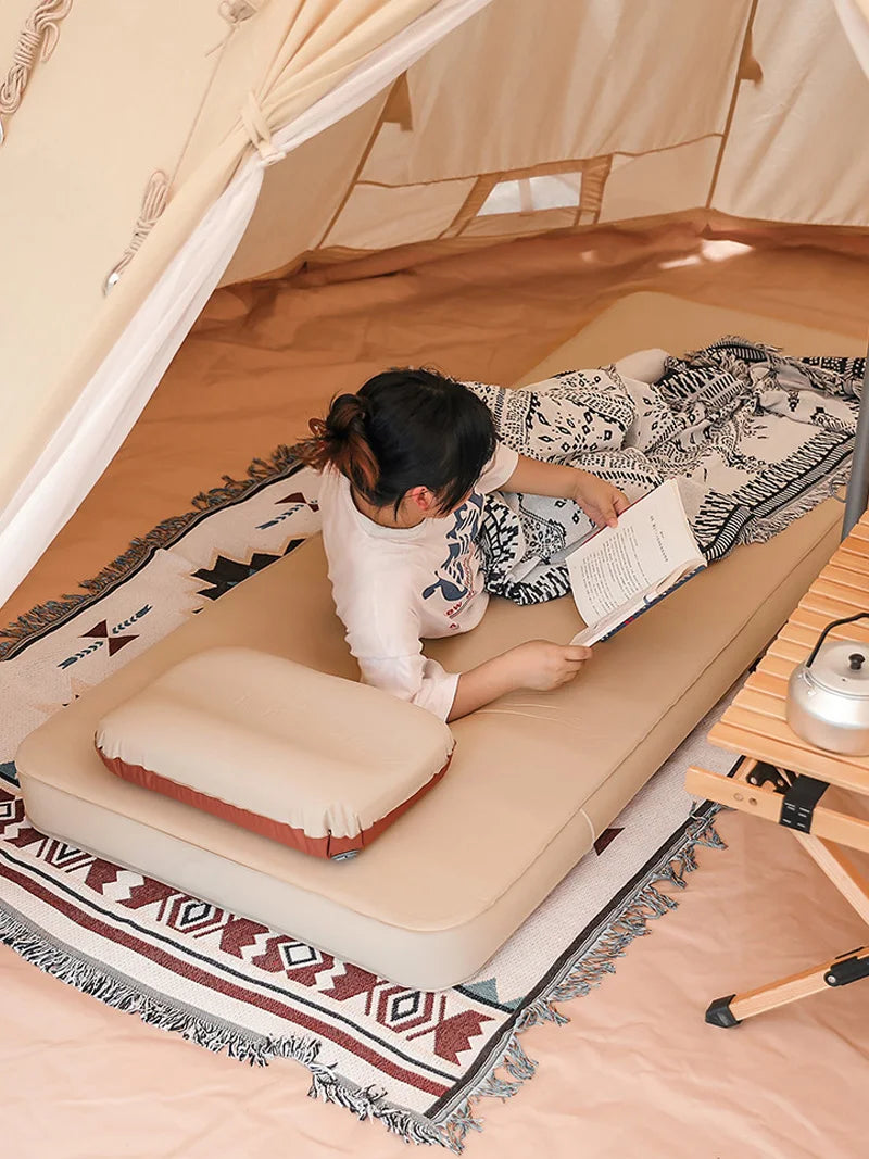 Lohascamping double Self-inflating Mattress 10cm Compact Folding Camping Mat Sleeping Bed Pad 1-2 Person floor tent Air Mat annizon.com