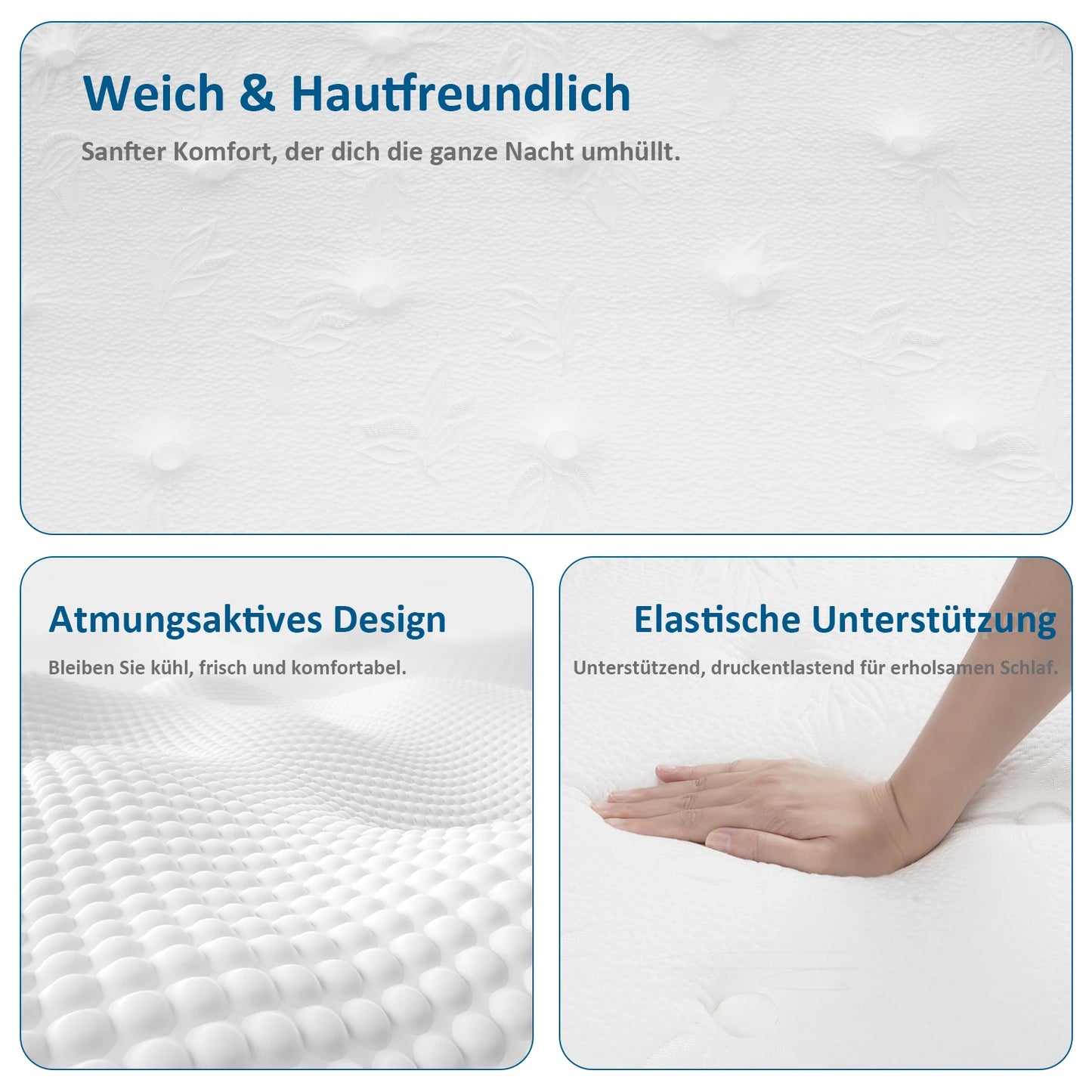 Pocket spring core mattress 180 × 200 × 25cm H3 - 7 zones with diatom foam & orthopedic support annizon.com