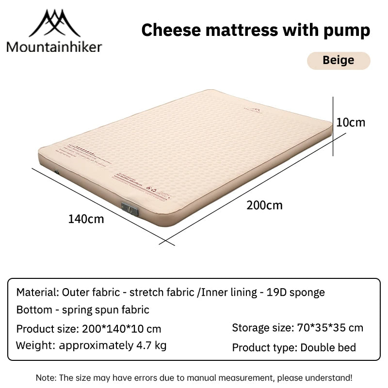 Mountainhiker Outdoor Inflatable Cheese Mattress Furnitures Special Sponge Upgrade Edition 10CM Portable Family Sleeping Pad Mat annizon.com