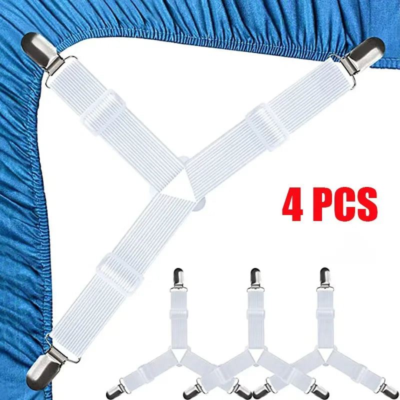 Universal Bed Sheet Fixed Holder High Elastic Adjustable Crisscross Fastener Straps Kits Non-Slip Sofa Cover Clips annizon.com