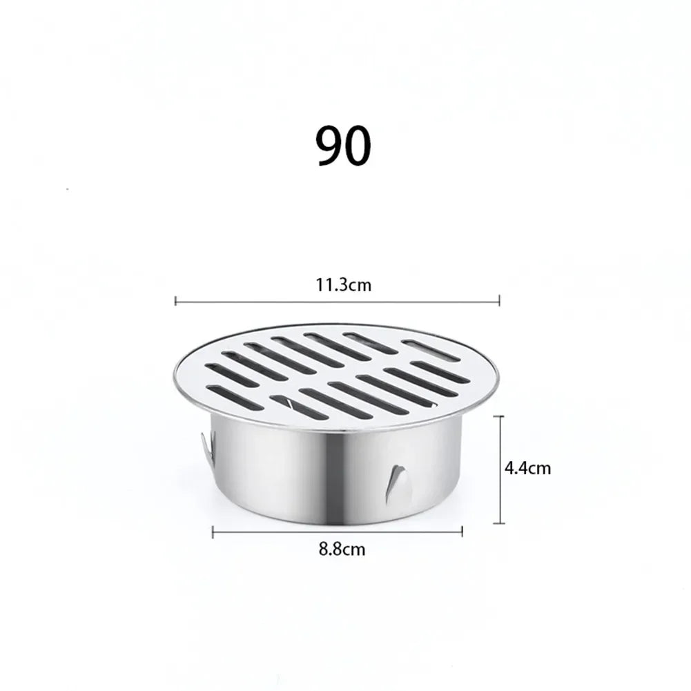 Stainless Steel Balcony Drainage Roof Round Floor Drain Cover Rain Pipe Cap Garden Outdoor Roof Anti-blocking Floor Strainer annizon.com