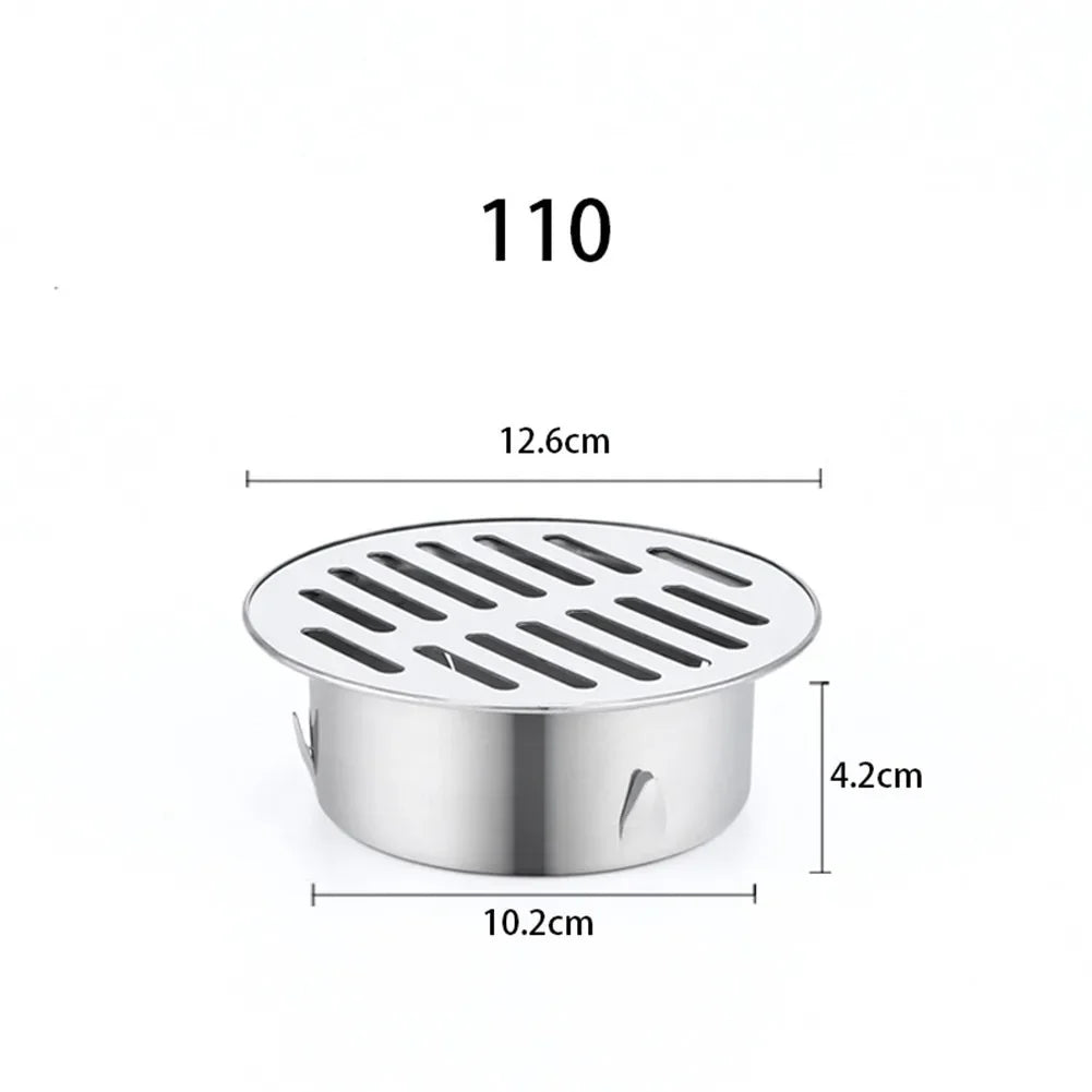 Stainless Steel Balcony Drainage Roof Round Floor Drain Cover Rain Pipe Cap Garden Outdoor Roof Anti-blocking Floor Strainer annizon.com