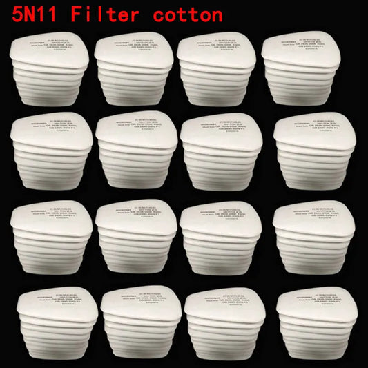 5N11 Dust Cotton Filter Paper Filters For 6001/6200/7502/6800 Series Chemical Spraying Painting Respirator Gas Mask Accessory