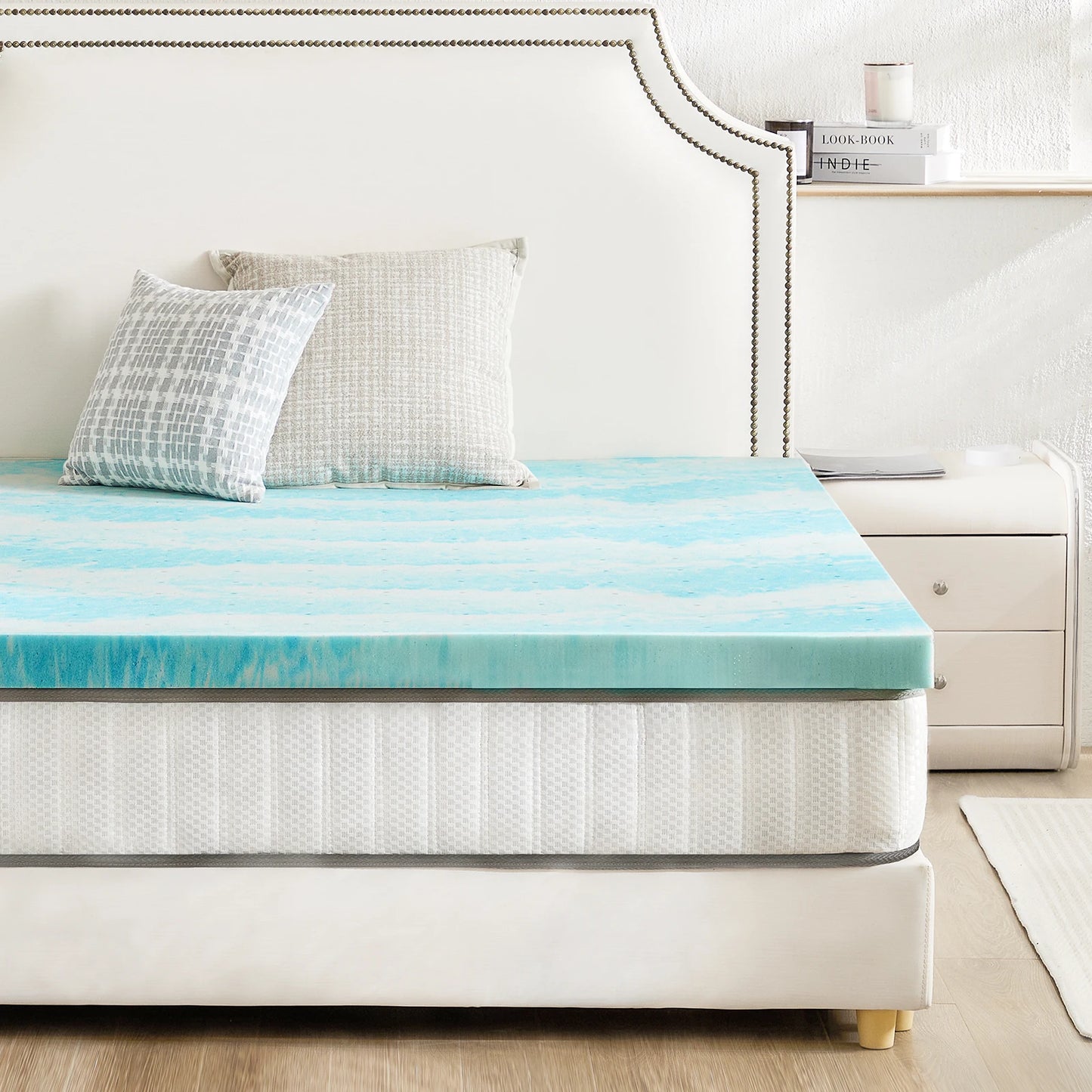 JHK 2-3 Inch Memory Foam Mattress Topper Queen Size Thick Gel  Cooling Mattress Soft and Breathable Bed Topper Bedroom Furniture annizon.com