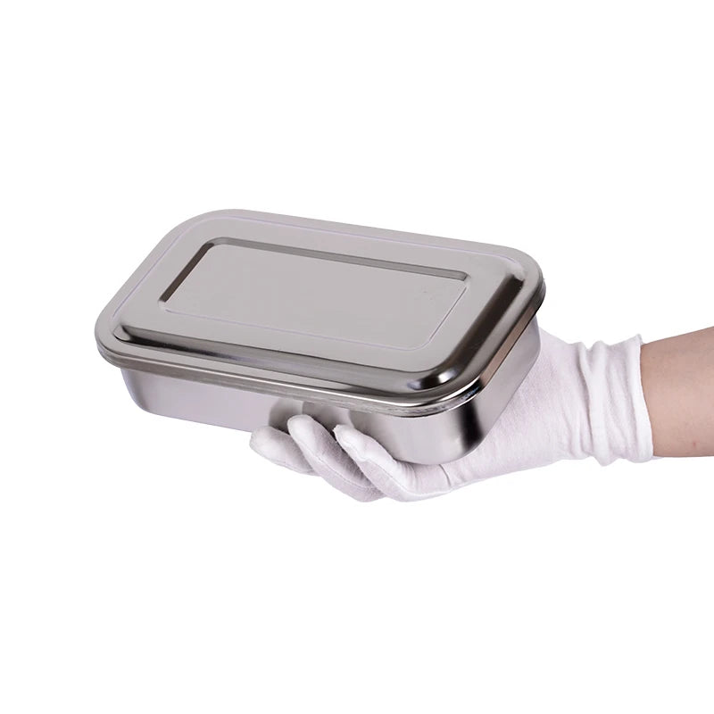 Dental Instruments Tray With Lid Stainless Surgical Medical Disinfection Box Rectangular Sterilization Container Autoclavable