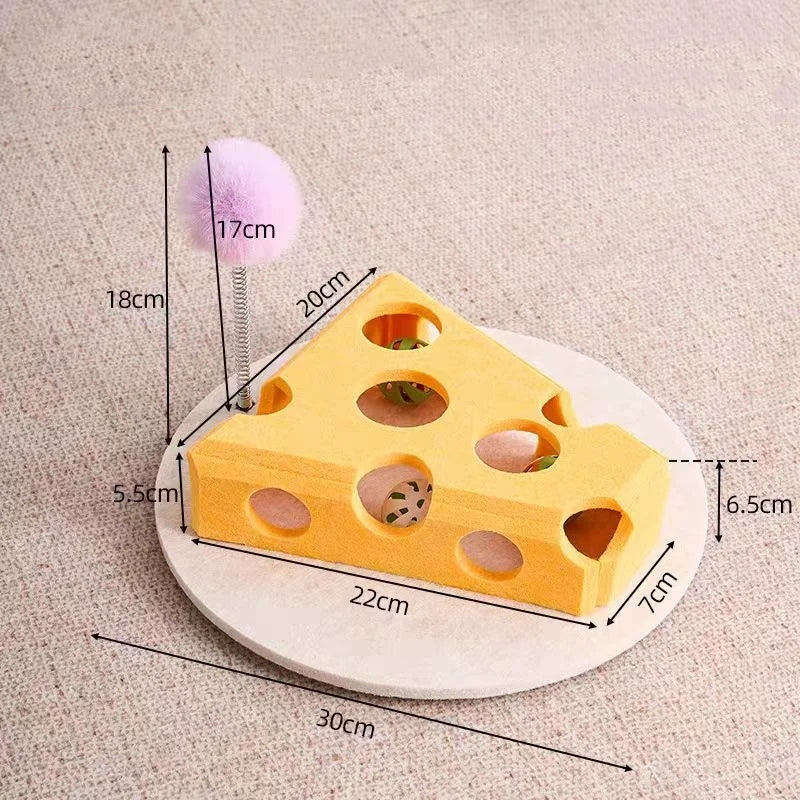 Pet Cat Puzzle Maze Holes Toys Felt Box With Bell Ball Kitten Playing Toys Interactive Funny  Cat Supplies annizon.com