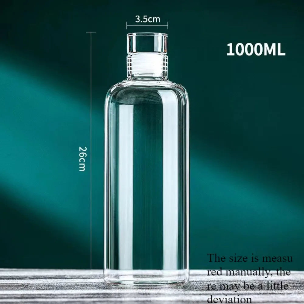 Glass Water Bottle - Leak-Proof Reusable Eco-Friendly