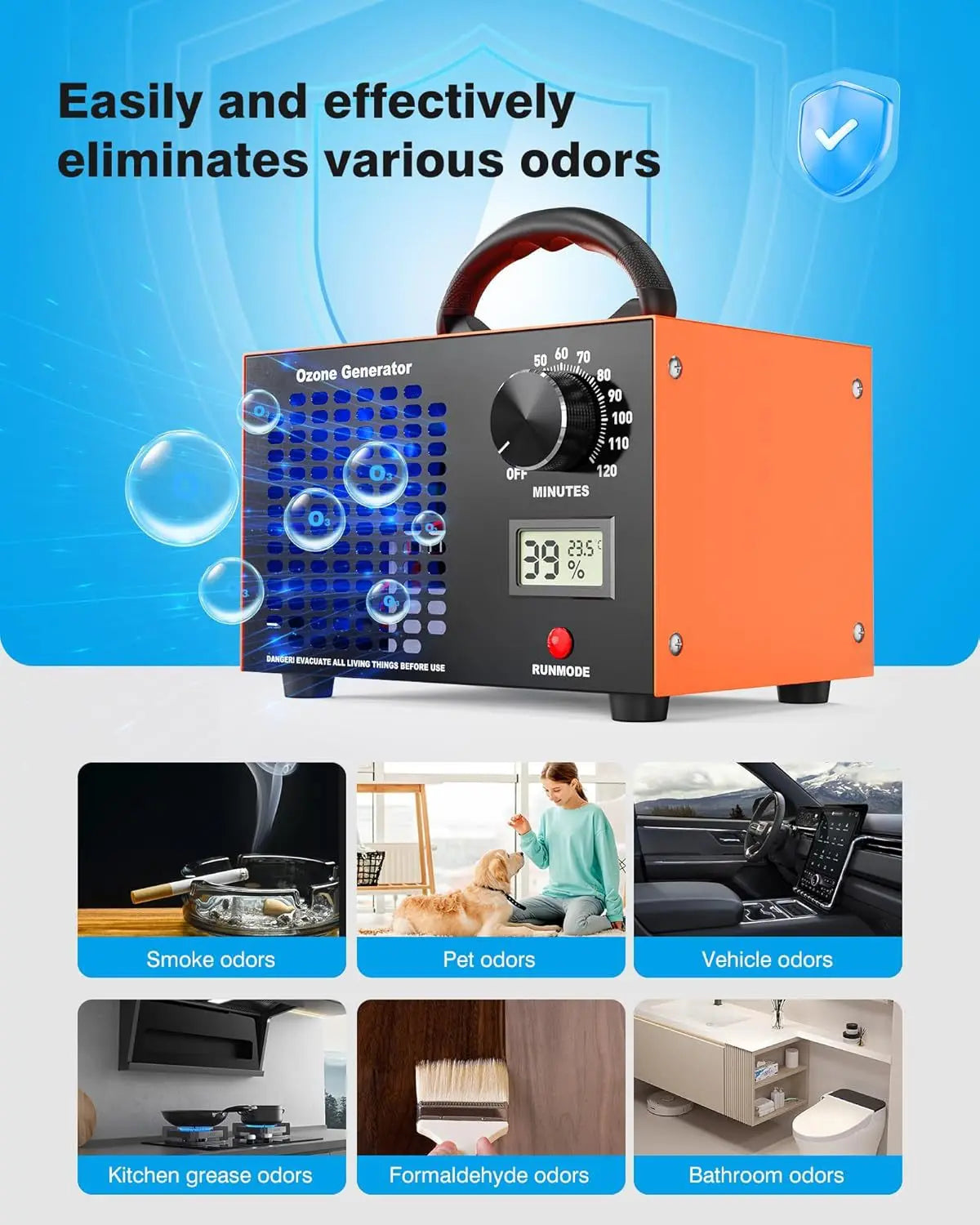 Ozone Generator 60000mg/h Ozone Machine Air Purifier Cleaning Odor Remover High Capacity Commercial/Industrial Ozone Generator