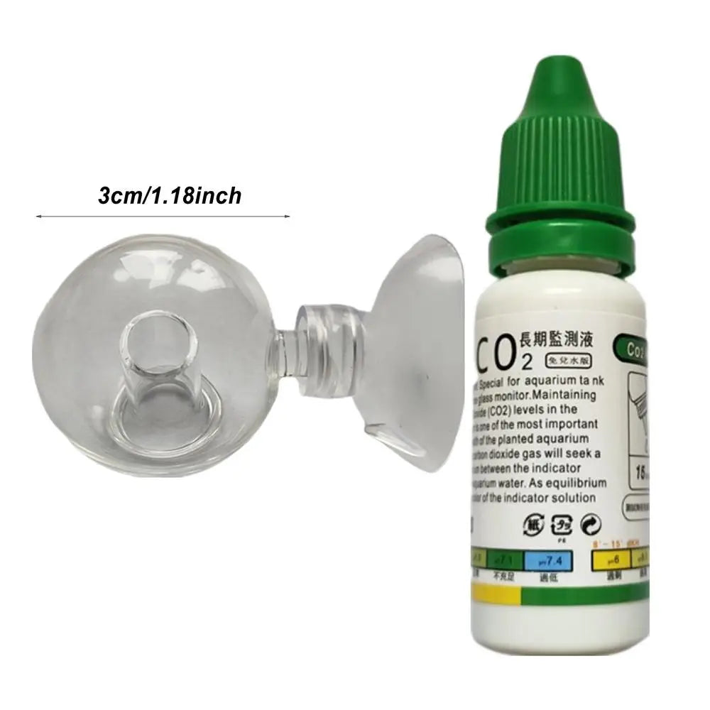 Aquarium CO2 Indicator Solution 15ml Fish Tank Long-Term Monitor CO2 Test PH Liquid ForAquatic Plants (Used with Drop Checker)