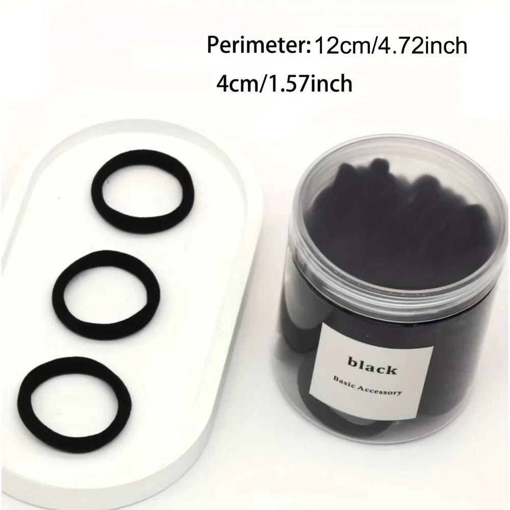 50/100 pieces - Canned high elasticity black headband, suitable for ponytails, hairstyles (various colors), casual, women's headwear, women's hair accessories ponytail holder, hair elastic band, hair bundle, gym sportswear, g annizon.com