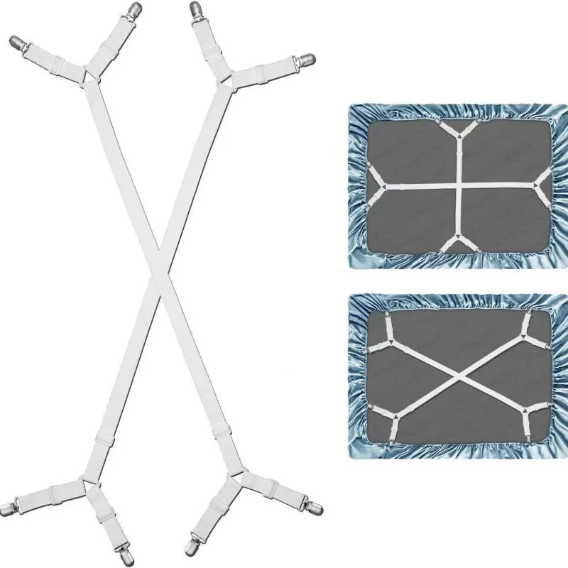 Universal Bed Sheet Fixed Holder High Elastic Adjustable Crisscross Fastener Straps Kits Non-Slip Sofa Cover Clips annizon.com