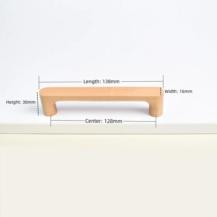 Nordic Wood Cabinet Handle Solid Wooden Kitchen Door Handle Dresser Wardrobe Knobs Cupboard Drawer Pull Furniture Handles annizon.com
