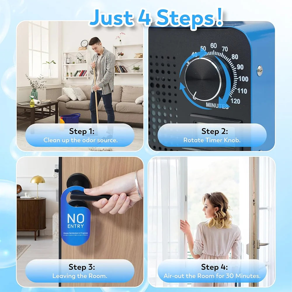 Ozone Generator 60000mg/h High Capacity Ozone Machines for Home and Commercial Use Car Basement Offices Smoke and Pet Room