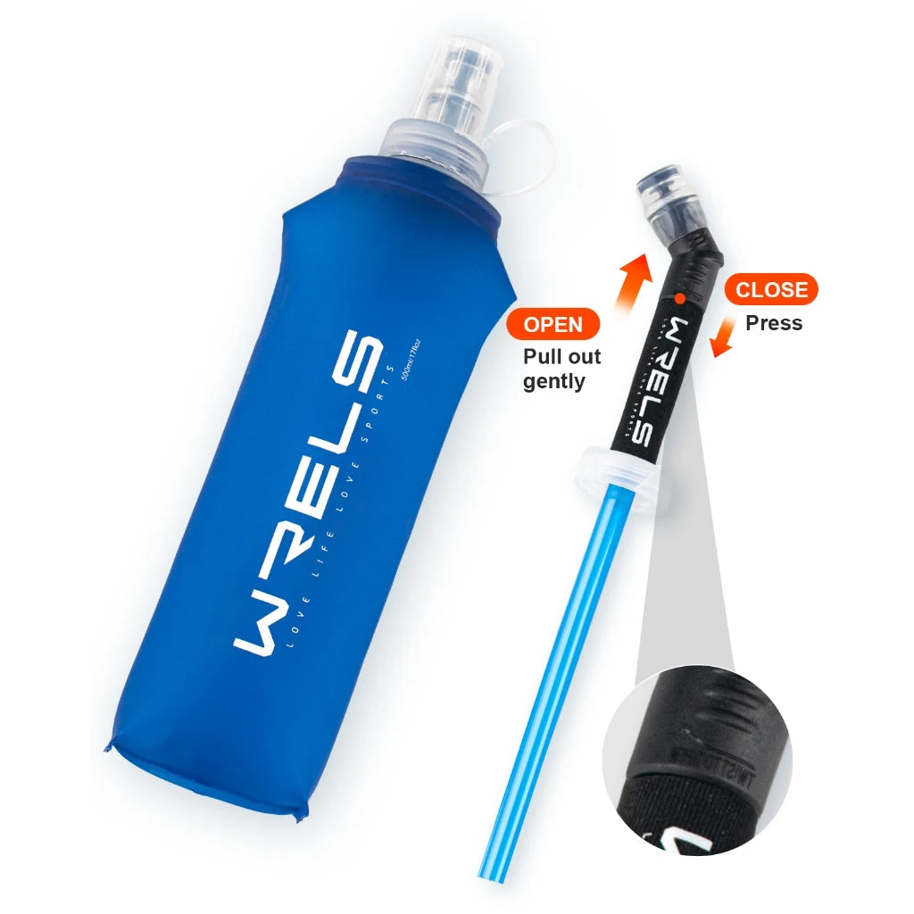 WRELS Folding Water Bottle 500ml TPU BPA-Free