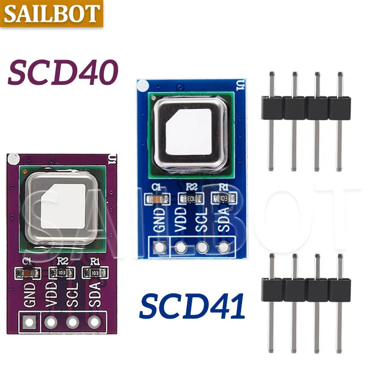 SCD40 SCD41 CO2 Gas Sensor Module High-Precision Carbon Dioxide Temperature Humidity Detector I2C for Arduino DIY